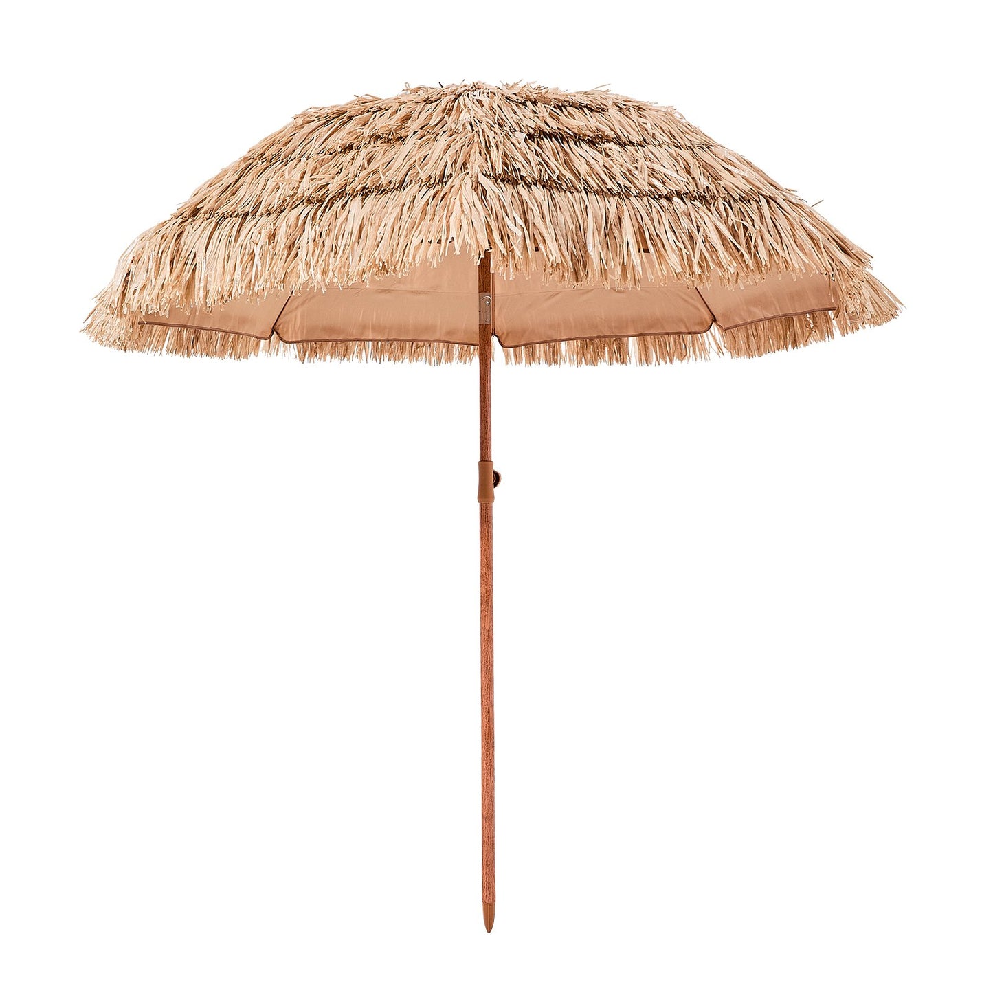 Tiki Beach Umbrella with Tilt - 6.5 ft Thatched Patio Umbrella for Pool, Deck & Tropical Outdoor Spaces