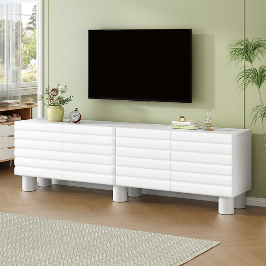 The "Cloud-Wave" 71" Luxury Media Console | Cream-Style Wavy Design with 595lb Ultra-Capacity