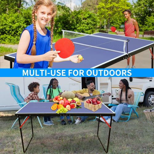 Portable Folding Ping Pong Table Set - Compact Indoor Table Tennis with Net & Paddles