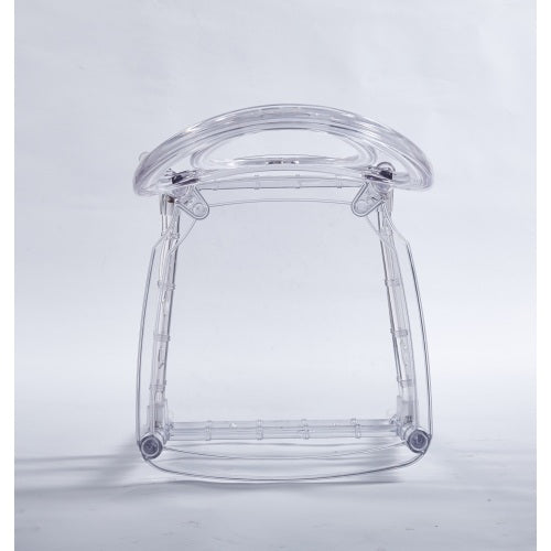 Modern Clear Acrylic Dining Chairs Set of 4 - Minimalist Ghost Style with Beaded Detail | Lightweight Stackable Seating for Dining Room, Kitchen or Airbnb