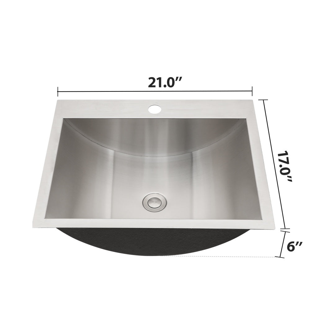18" Stainless Steel Undermount Bathroom Sink with Pop-Up Drain - Compact, Durable & Easy-Clean