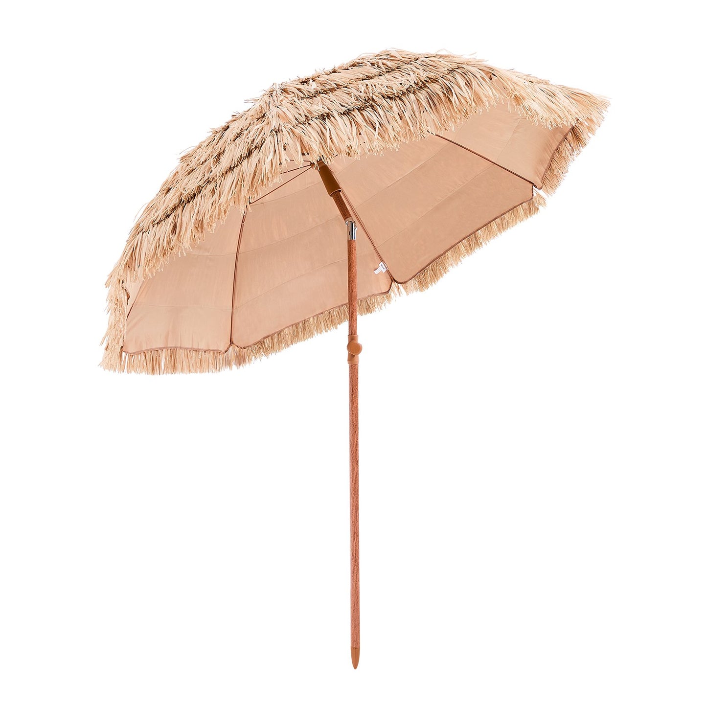 Tiki Beach Umbrella with Tilt - 6.5 ft Thatched Patio Umbrella for Pool, Deck & Tropical Outdoor Spaces