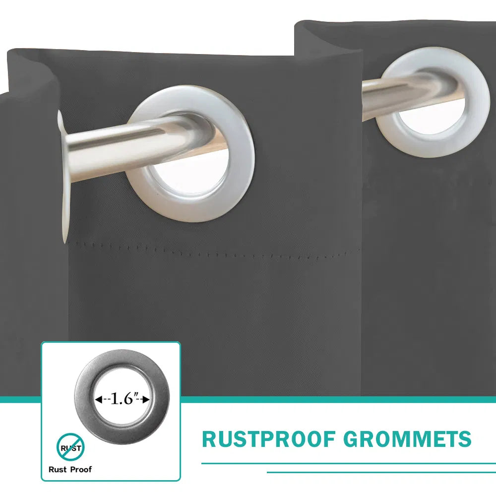 Indoor/Outdoor Blackout Curtain Panel (50" x 84") - Weather-Resistant, Grommet Top - Beige, Light Gray, Dark Gray