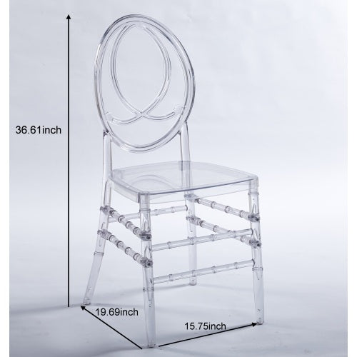 Modern Clear Acrylic Dining Chairs Set of 4 - Minimalist Ghost Style with Beaded Detail | Lightweight Stackable Seating for Dining Room, Kitchen or Airbnb