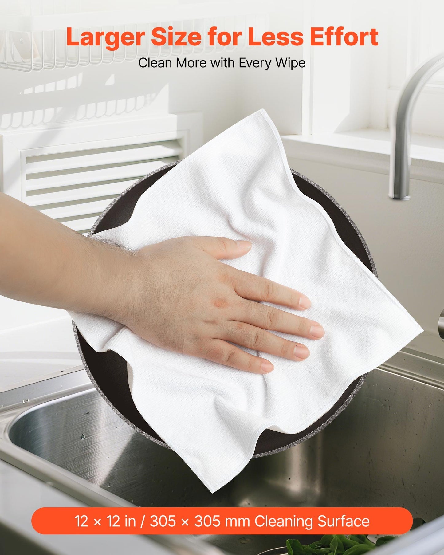 50-Pack Microfiber Cleaning Cloths - Lint-Free, Scratch-Free Towels for Kitchen, Bathroom, Glass & Airbnb Cleaning