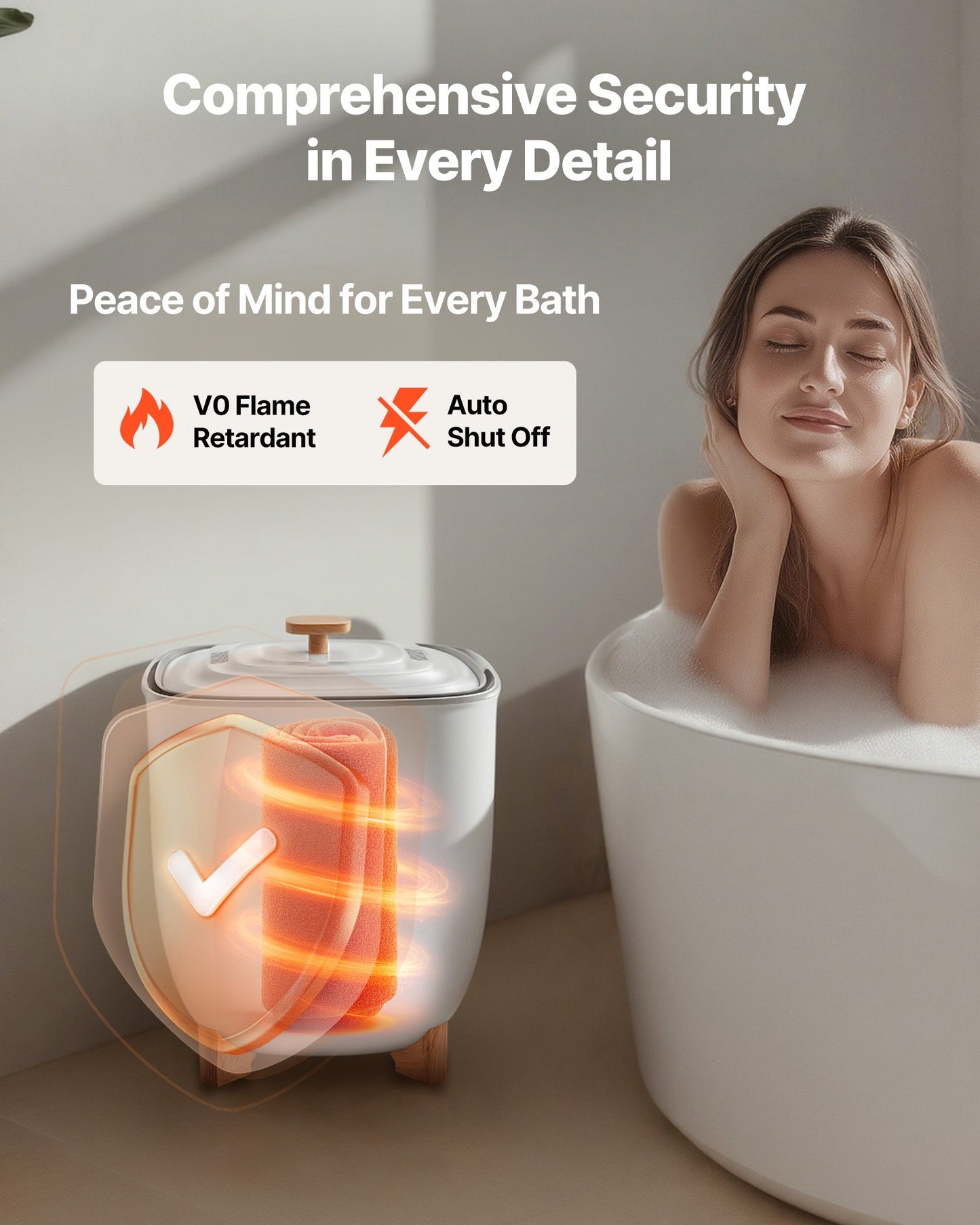 Luxury Towel Warmer Bucket - 25L Spa-Style Heated Towel Warmer with Timer & Auto Shut-Off
