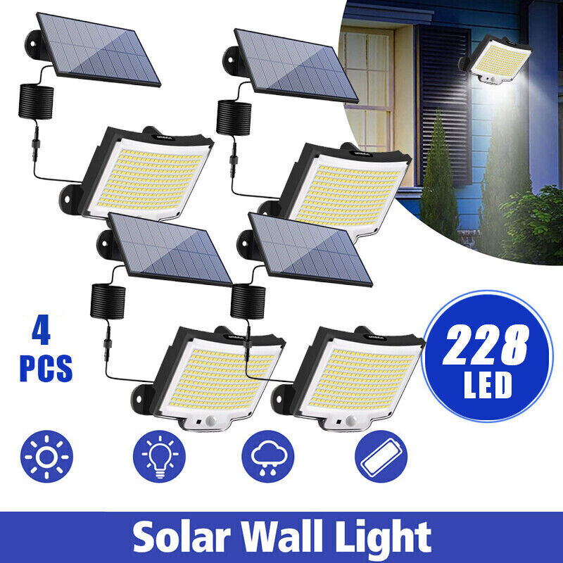 The "Safe-Path" Split-Panel Solar Security Lights | 2-Pack Motion-Sensing 228 LED Floodlights