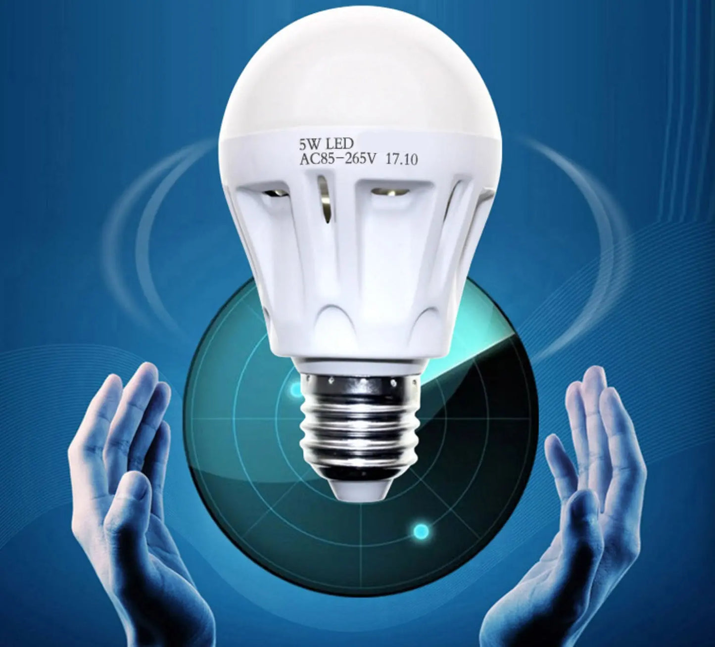 LED Motion Sensor Light Bulb – 360° Radar Detection (Bright White)