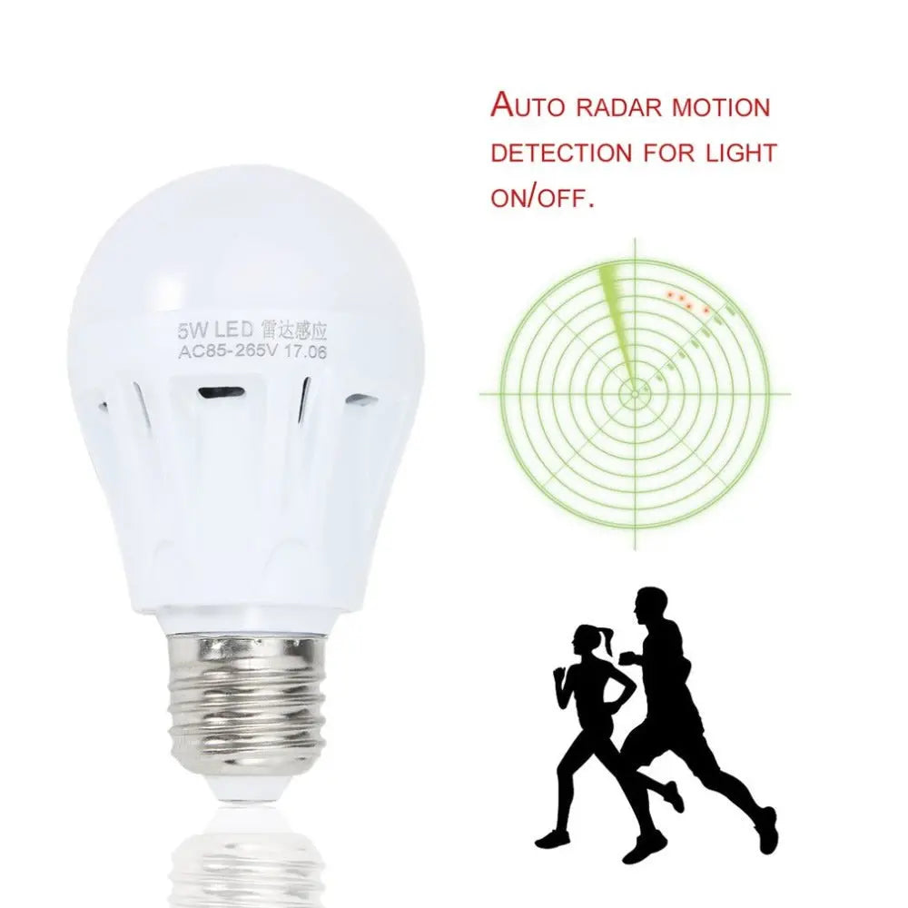 LED Motion Sensor Light Bulb – 360° Radar Detection (Bright White)
