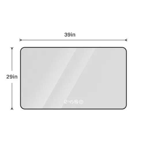 39" Modern LED Smart Bathroom Mirror – Black Frame with Time & Temperature Display