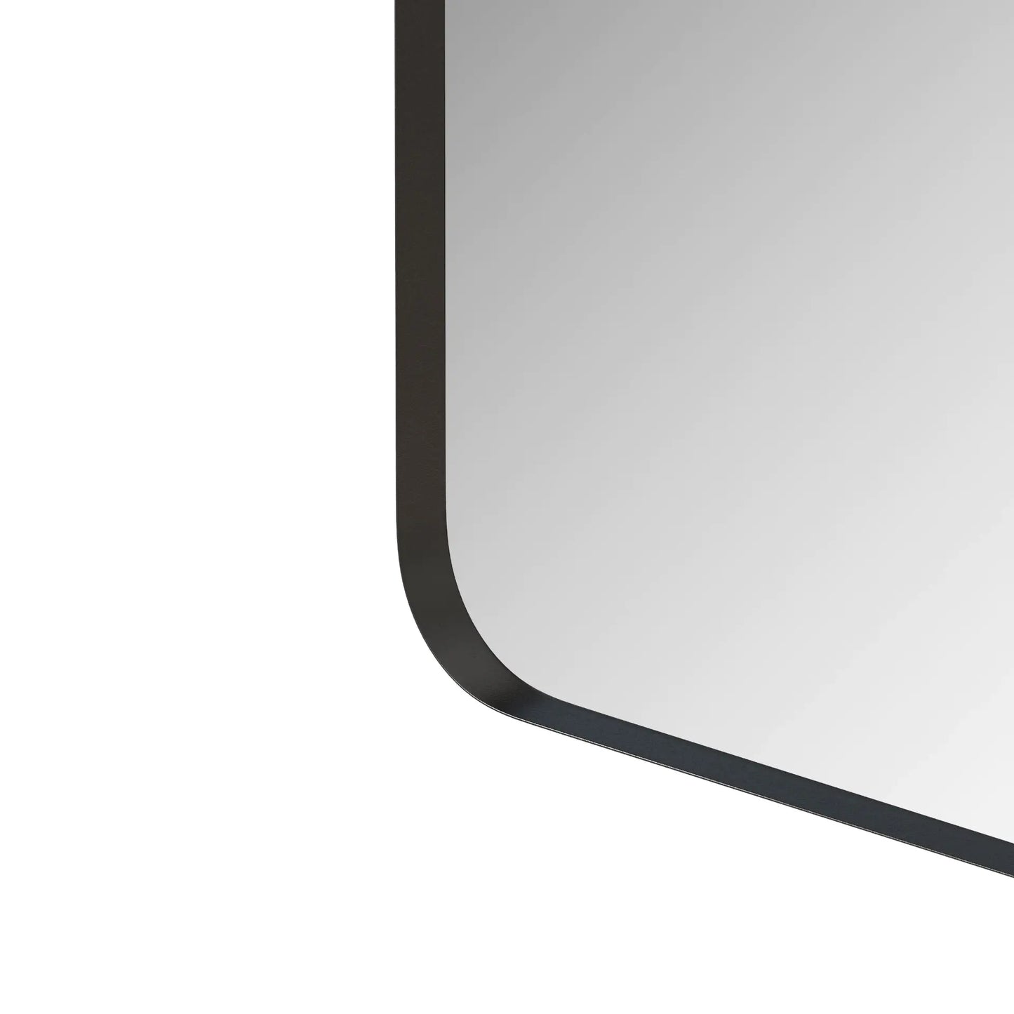 36" Modern Square Metal Framed Wall Mirror – Matte Black