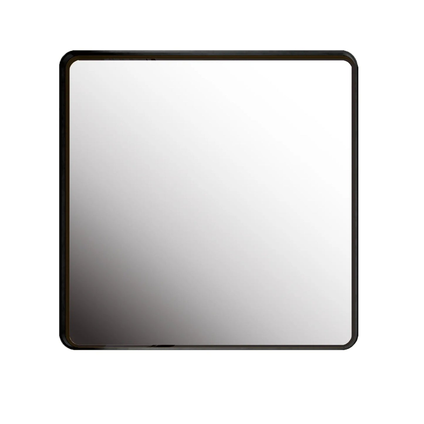 36" Modern Square Metal Framed Wall Mirror – Matte Black