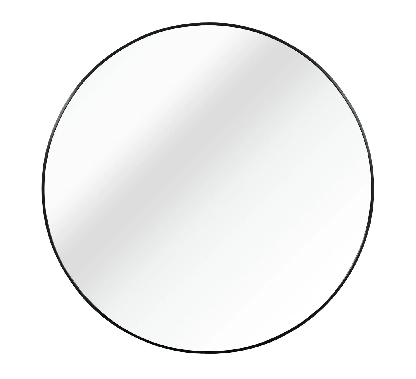 30" Modern Round Wall Mirror – Matte Black Aluminum Frame