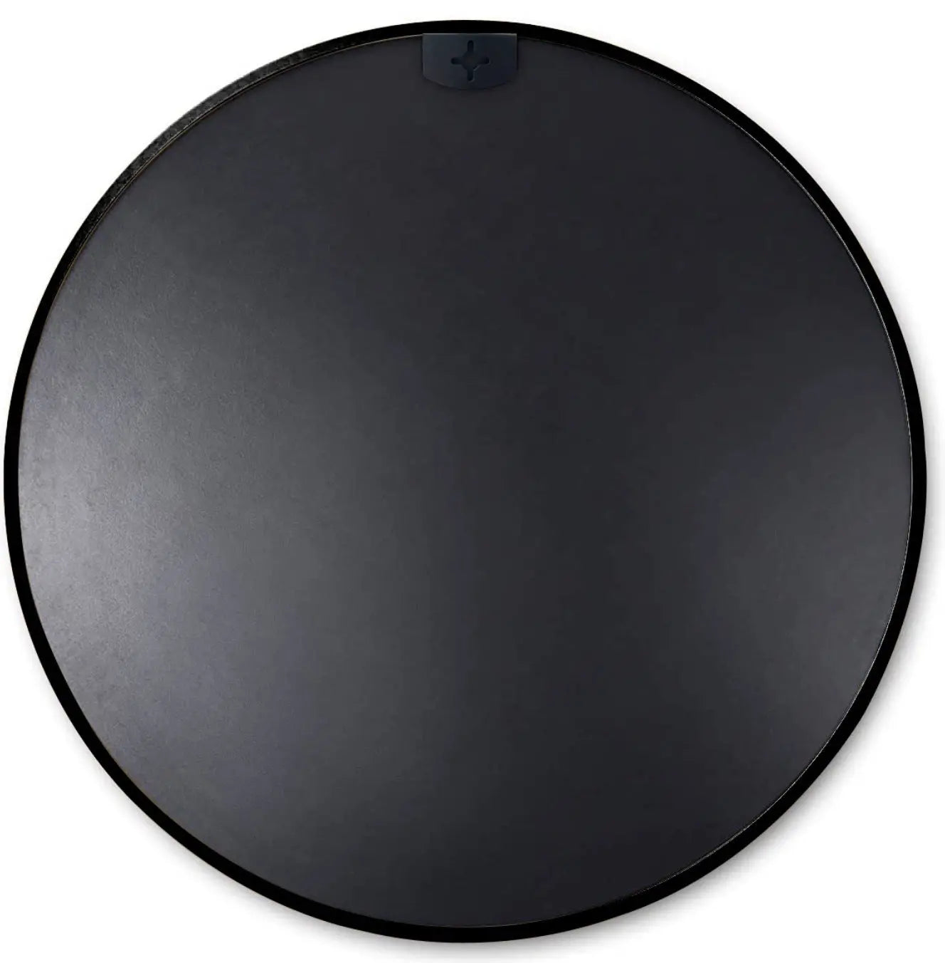 30" Modern Round Wall Mirror – Matte Black Aluminum Frame