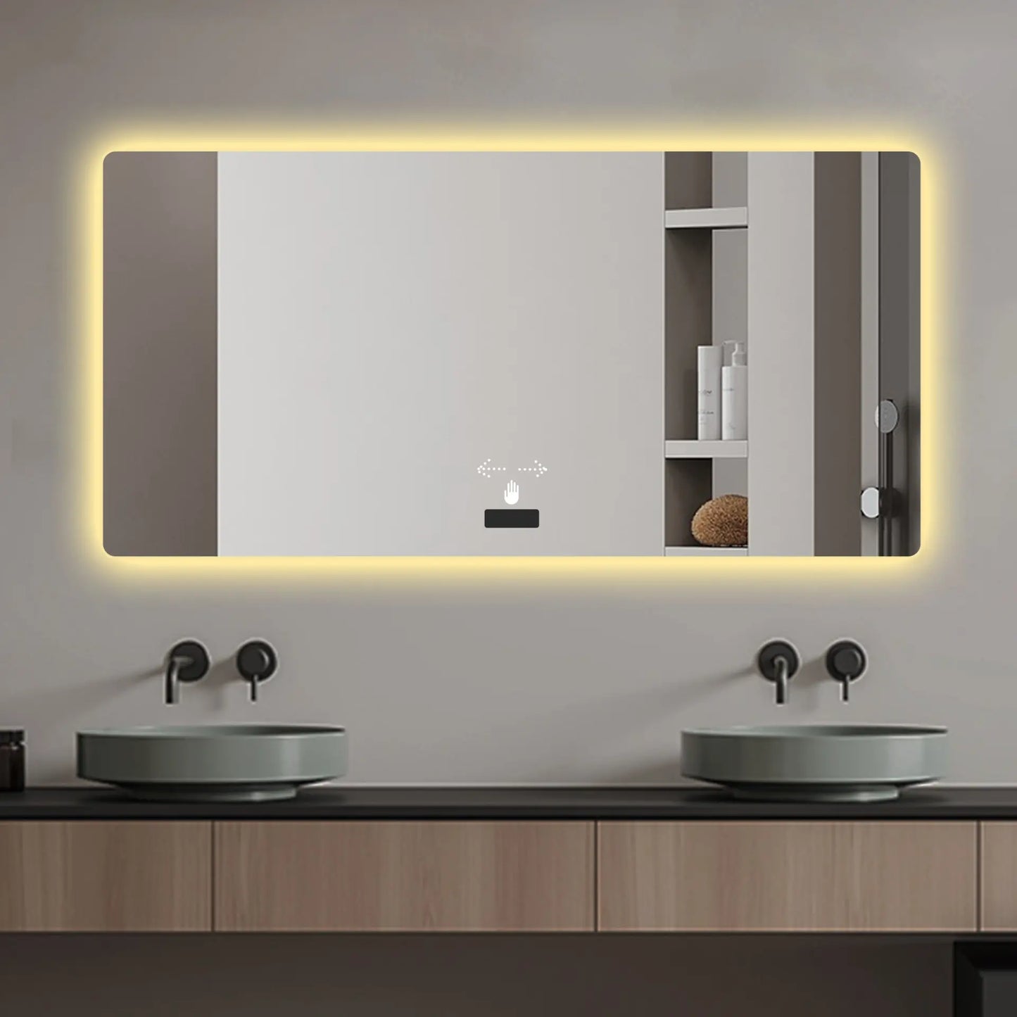 48" x 32" Smart LED Backlit Bathroom Mirror – Motion Sensor & Anti-Fog