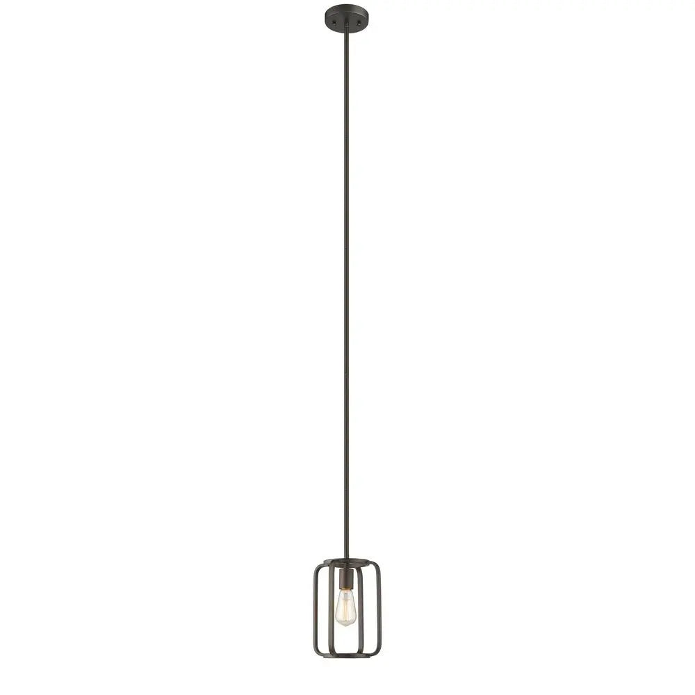 Ironclad 8" Industrial Open-Cage Mini Pendant - Oil Rubbed Bronze