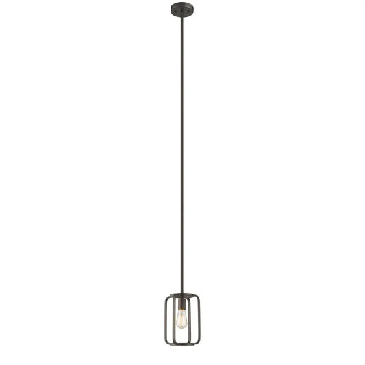 Ironclad 8" Industrial Open-Cage Mini Pendant - Oil Rubbed Bronze