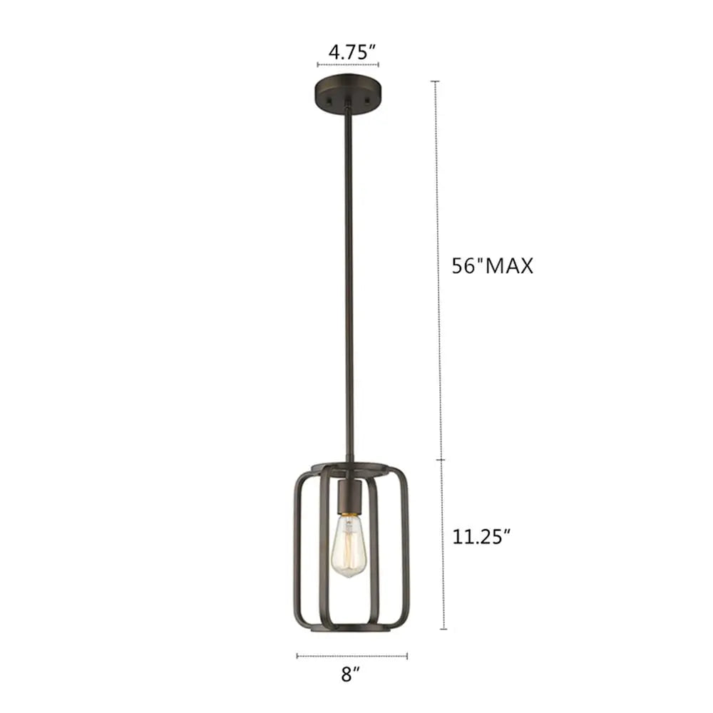 Ironclad 8" Industrial Open-Cage Mini Pendant - Oil Rubbed Bronze