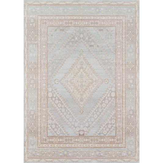 Momeni Blue Traditional 8x11 Area Rug - Vintage Medallion Turkish Weave