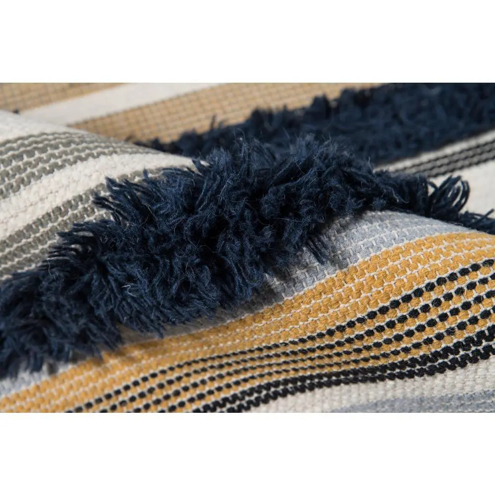 Novogratz x Momeni 5x7 Southwestern Handmade Wool Rug - Navy & Boho Pastels