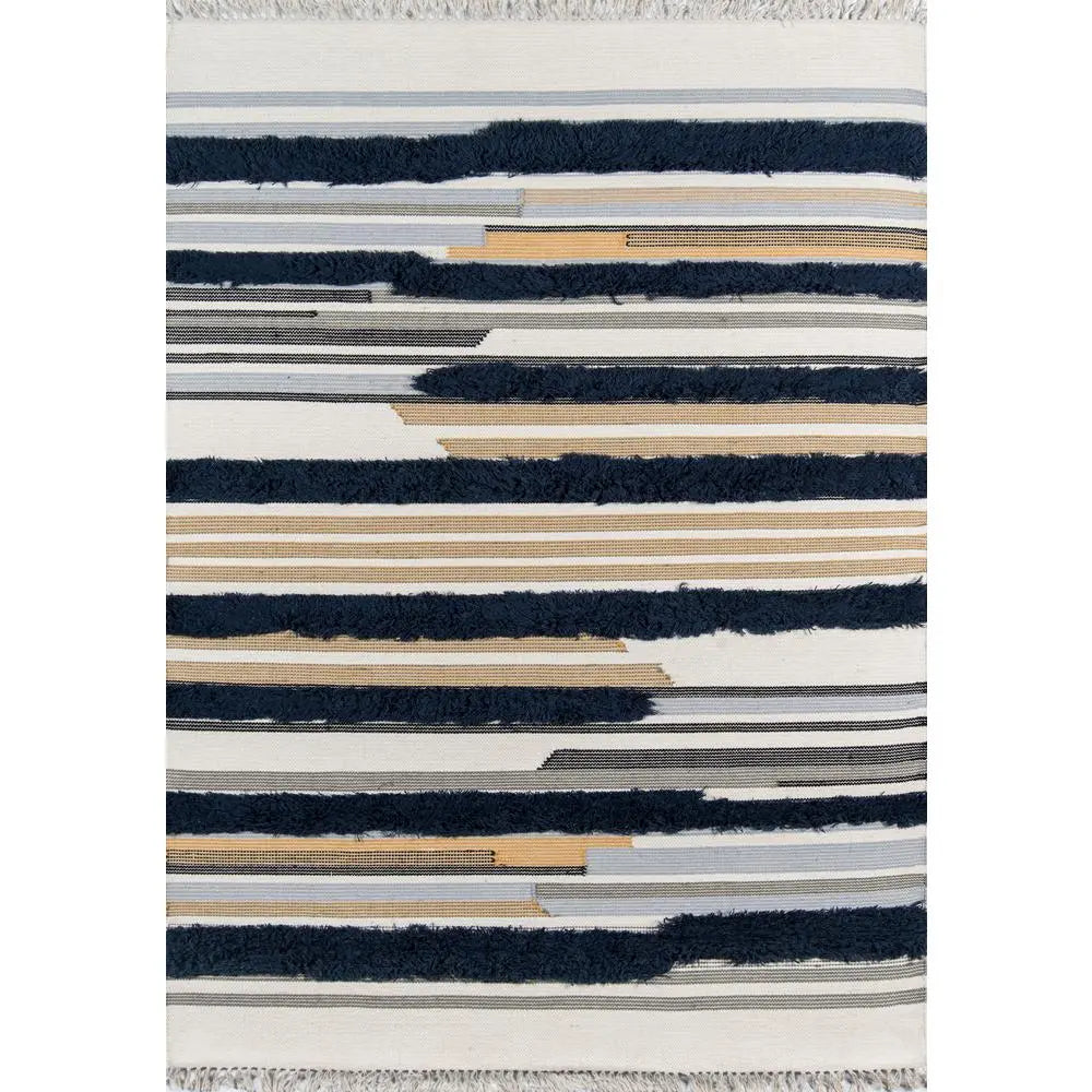 Novogratz x Momeni 5x7 Southwestern Handmade Wool Rug - Navy & Boho Pastels