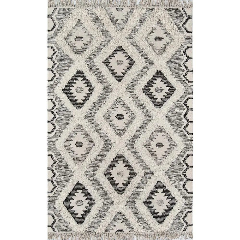 Novogratz x Momeni 5x7 Southwestern Handmade Wool Rug - Bold Black & Boho Pastels