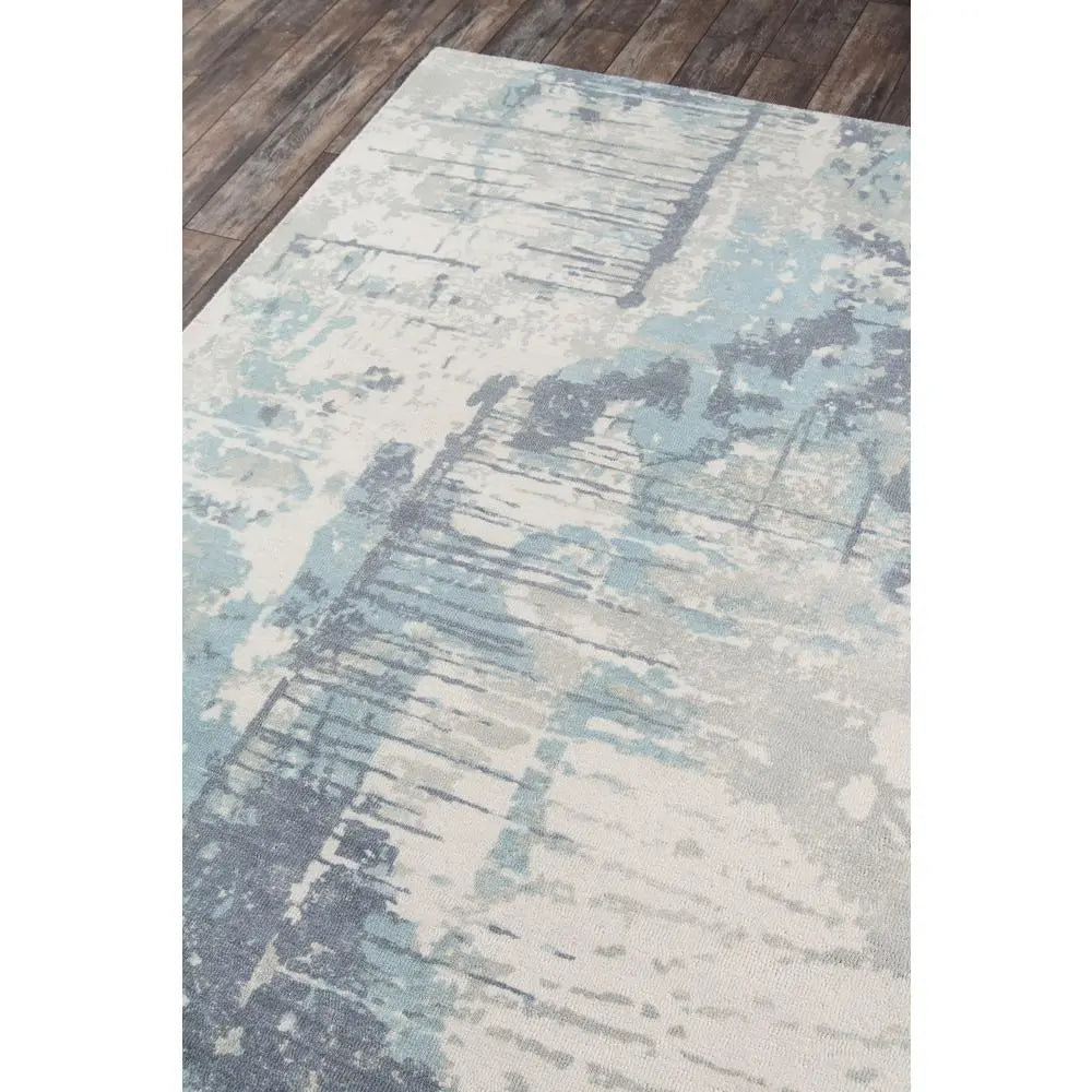 Momeni  5' x 7'6" Abstract Concrete-Inspired Wool Area Rug - Blue & Mineral Tones