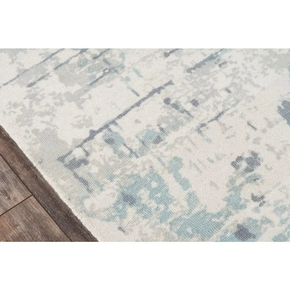 Momeni  5' x 7'6" Abstract Concrete-Inspired Wool Area Rug - Blue & Mineral Tones
