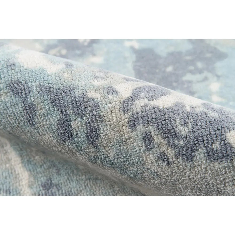 Momeni  5' x 7'6" Abstract Concrete-Inspired Wool Area Rug - Blue & Mineral Tones