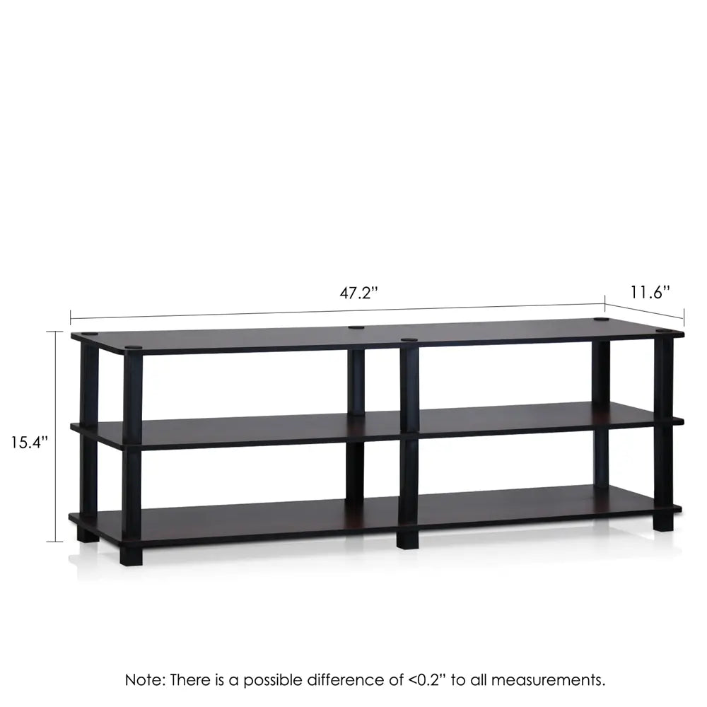Furinno TST 3-Tier Wide Shoe Storage Rack – Dark Cherry & Black