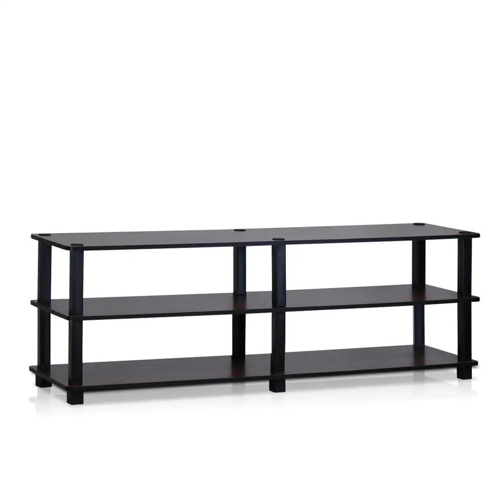Furinno TST 3-Tier Wide Shoe Storage Rack – Dark Cherry & Black